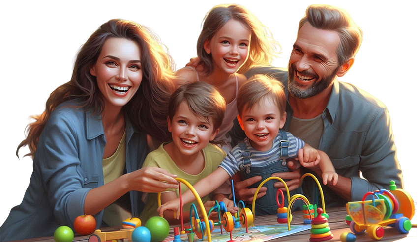 Fröhliche Familie Bild